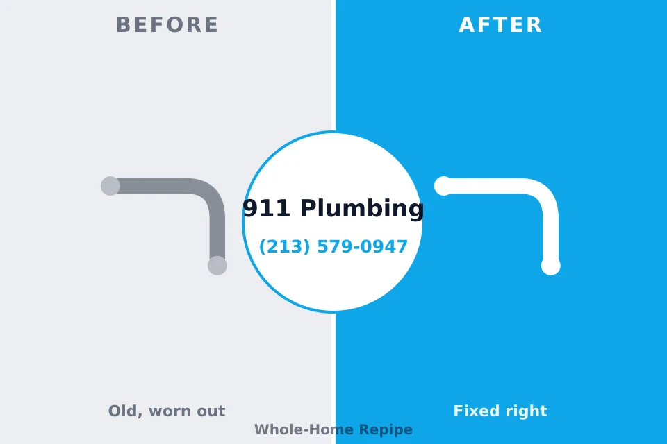 Before and after: plumbing repair Lake Panasoffkee, FL